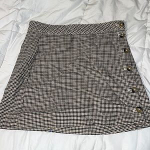 Plaid button up H&M skirt
